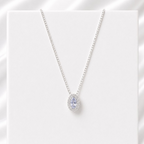 Colar de Prata 925 Azul Celeste Com Zircônias Cristais 45 cm