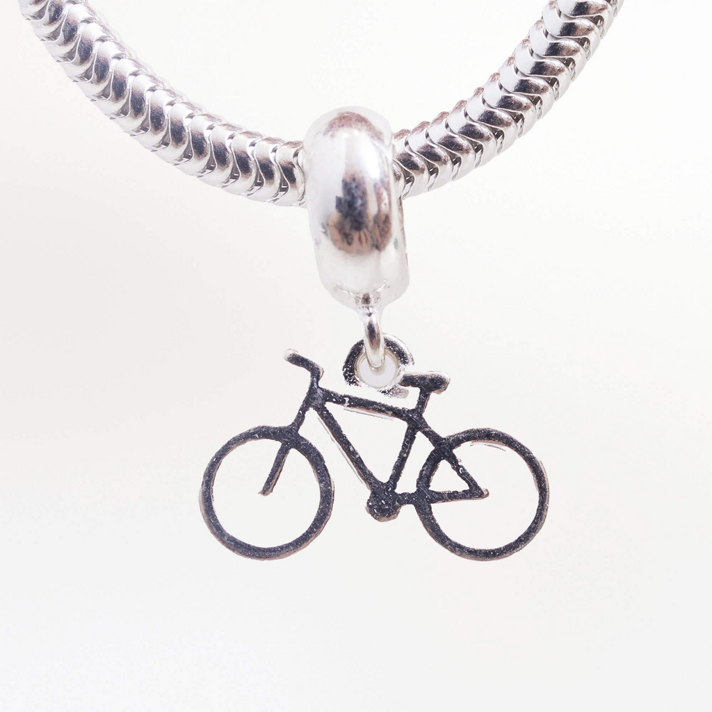 Leve 3 pague 2 - Kit de Berloques em Prata 925 com Coração e Halter, Bicicleta e Ganhe Mini Separador Corações