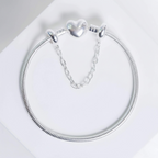 Kit Pulseira Coração + Corrente de Segurança Prata 925
