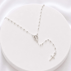 Colar Cartier Terço Nossa Senhora Das Graças 60 cm Prata 925