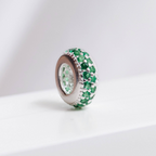 Berloque Separador Zircônia Verde Prata 925