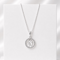 Colar de Prata 925 Cordão Baiano Medalha Nossa Senhora de Fátima Com Zircônias 45 cm