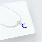 Berloque Lua com Zircônia Azul Prata 925