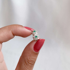 Berloque Mini Separador Flor Com Zircônia Verde Prata 925