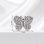 Berloque Borboleta Zircônia Prata 925