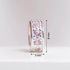 Berloque Mini Separador Zircônia Rosa Bebê Prata 925