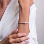 Pulseira de Berloque Coração Cravejado Com Zircônias Prata 925