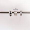 Leve 3 pague 2 - Kit de Berloques em Prata 925 Mini Separador Zircônia Cristal e Preta e Ganhe Mini Separador Corações