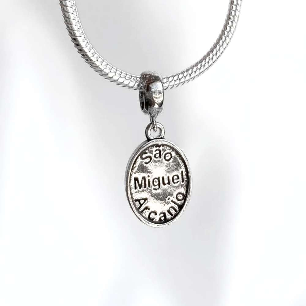 Berloque Medalha Arcanjo São Miguel Prata 925