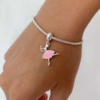 Berloque Bailarina Rosa Prata 925