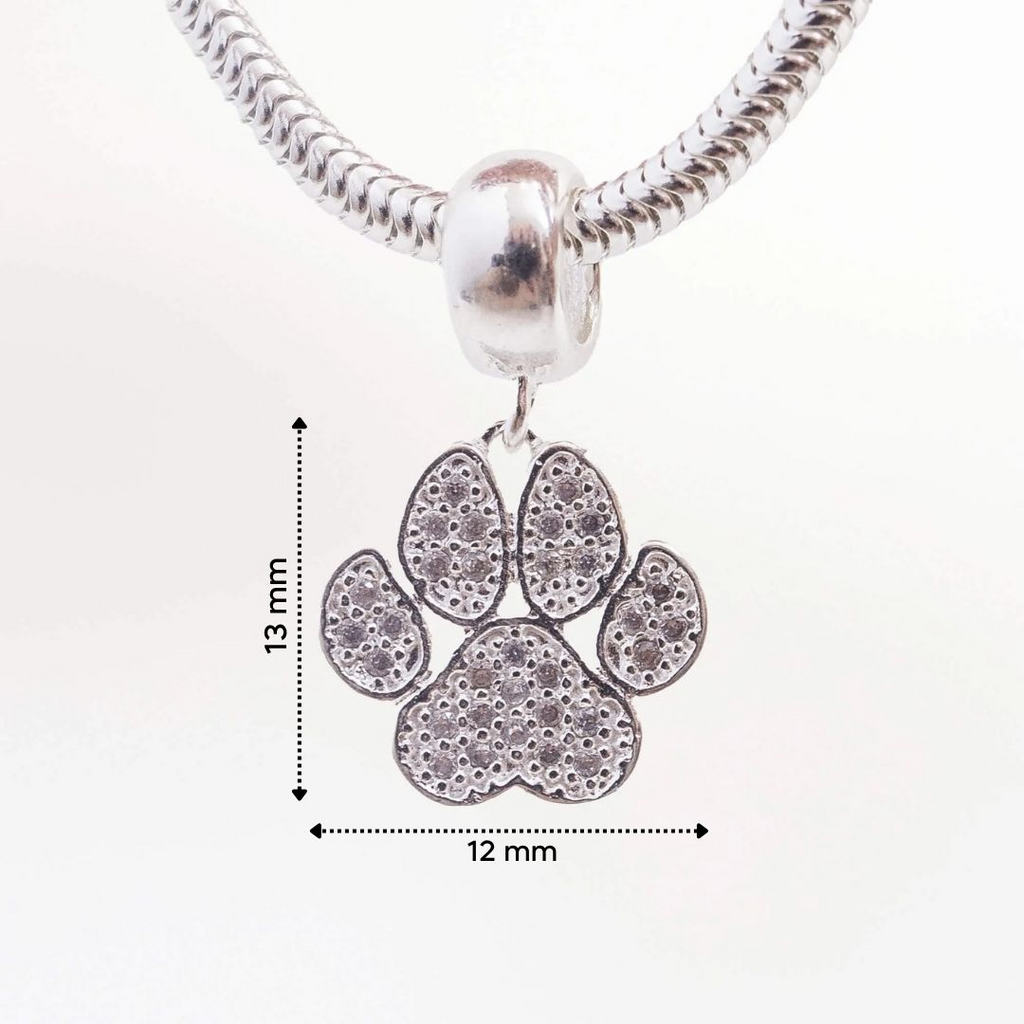Berloque Patinha com Zircônia Prata 925