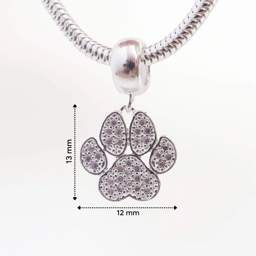 Berloque Patinha com Zircônia Prata 925