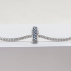 Berloque Separador Zircônia Azul Celeste Prata 925