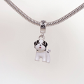 Berloque Cachorro Shih Tzu Preto Prata 925