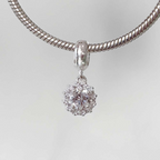 Berloque Radiante Zircônia Cristal Prata 925