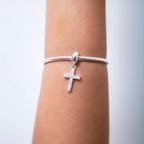 Berloque Crucifixo com Zircônia Prata 925