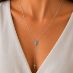 Colar Cartier Terço Nossa Senhora Das Graças 60 cm Prata 925